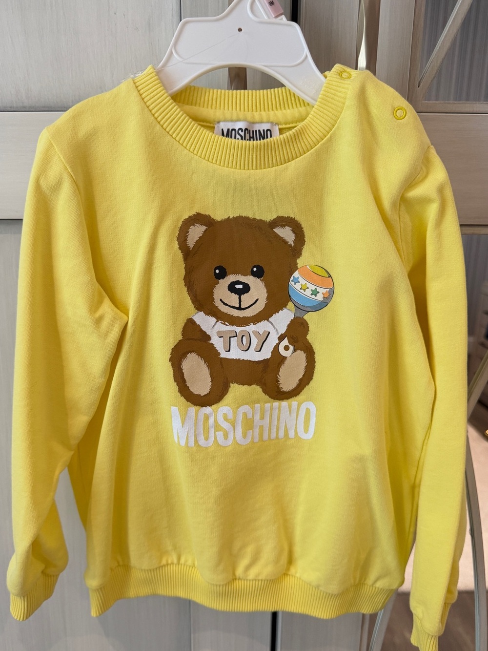 Moschino Kids Yellow Teddy Bear Crew Sweatshirt